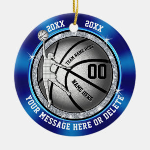 Décoration En Céramique Basket-ball personnalisé bleu pour filles