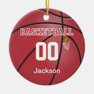 Décoration En Céramique Basket-ball rouge foncé Nom et numéro do-it-your