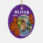 Décoration En Céramique Basket-ball violet personnalisé photo (Droite)