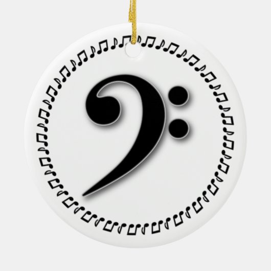 Décoration En Céramique Bass Clef Music Note Design (Dos)