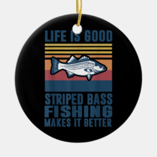 Décoration En Céramique Basse rayée Cadeaux de pêche Poisson d'eau salé