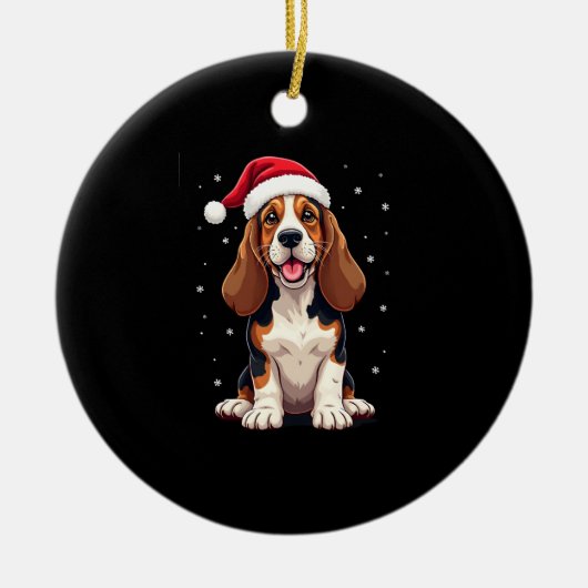 Décoration En Céramique Basset Hound Christmas Tank Top (Devant)