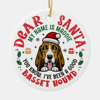 Décoration En Céramique Basset personnalisées Hound Dog Christmas Tree Rou