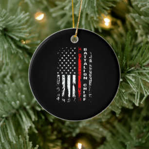 Décoration En Céramique Bataillon des pompiers Bataillon en chef Cadeau en
