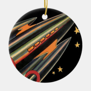 Décoration En Céramique Bateau à fusée de science-fiction vintage par Spac