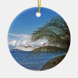 Décoration En Céramique Bateau de croisière de carnaval accouplé à l'î