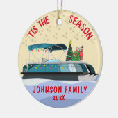 Décoration En Céramique Bateau de Noël personnalisé Père Noël (Gauche)