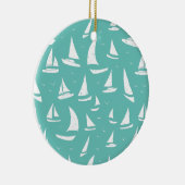 Décoration En Céramique Bateaux marins Bleu et Blanc Personnalisé (Droite)