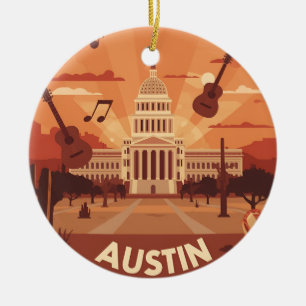 Décoration En Céramique Bâtiment du Capitole à Austin Texas Music City