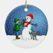 Décoration En Céramique Bâtiment Snowman (Dos)