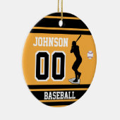 Décoration En Céramique Batteur de baseball personnalisé| Or et noir (Droite)