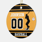 Décoration En Céramique Batteur de baseball personnalisé| Or et noir (Gauche)