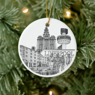Décoration En Céramique Bauble de Noël Liverpool