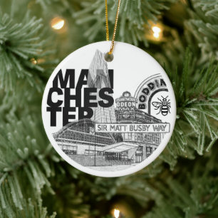 Décoration En Céramique Bauble de Noël Manchester United