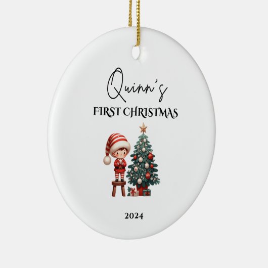 Décoration En Céramique Baubles de Noël personnalisés pour bébé (Droite)