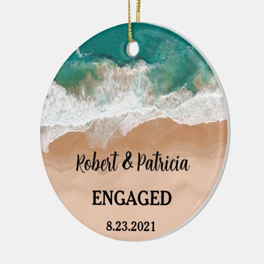 Décoration En Céramique Beach Engaged Keepsaké Fiançailles 2022 (Gauche)