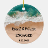 Décoration En Céramique Beach Engaged Keepsaké Fiançailles 2022 (Dos)