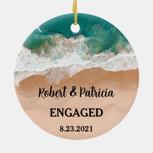 Décoration En Céramique Beach Engaged Keepsaké Fiançailles 2022 (Dos)