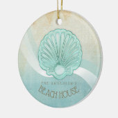 Décoration En Céramique Beach House Clam Shell Aqua Blue ID623 (Gauche)