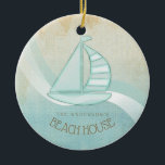 Décoration En Céramique Beach House Nautical Voilier Aqua Blue ID623<br><div class="desc">Ce produit aux couleurs douces de la mer et du sable vous permet d'ajouter facilement votre nom et votre texte en utilisant le modèle fourni. L'image simple de voilier sur un arrière - plan en difficulté, aquarelle est mise en évidence par un accent de vague en aqua et blanc. Si...</div>