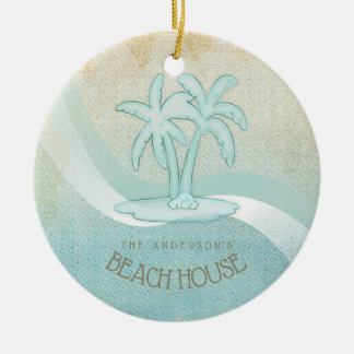 Décoration En Céramique Beach House Palm Trees Aqua ID623