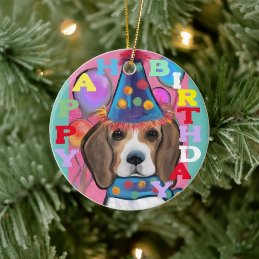 DÉCORATION EN CÉRAMIQUE BEAGLE (Arbre)