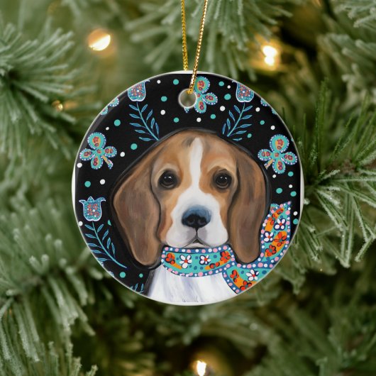 Décoration En Céramique Beagle (Arbre)