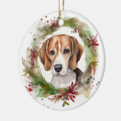 Décoration En Céramique Beagle Noël Wreath Festive Pup (Gauche)