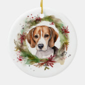 Décoration En Céramique Beagle Noël Wreath Festive Pup (Dos)