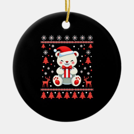 Décoration En Céramique Bear Christmas Christmas (6) (Devant)