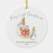 Décoration En Céramique Beatrix Potter Peter Rabbit 1er Noël de bébé (Devant)