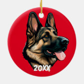 Décoration En Céramique Beau berger allemand (Dos)