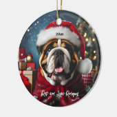 Décoration En Céramique Beau Bulldog avec Santa Hat (Gauche)