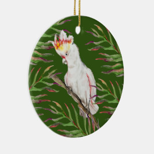 Décoration En Céramique Beau dessin à la main de perroquet de cockatoo aqu