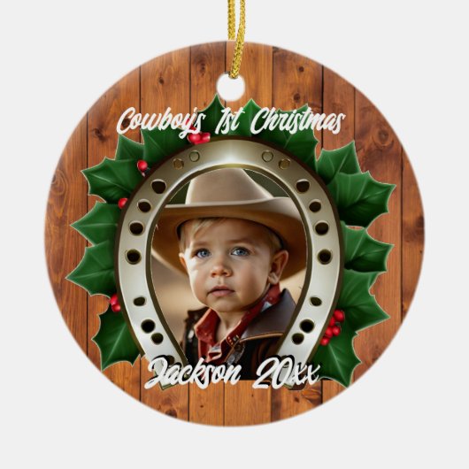 Décoration En Céramique Beau Holly et Horseshoe Premier Noël (Devant)