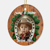 Décoration En Céramique Beau Holly et Horseshoe Premier Noël (Gauche)