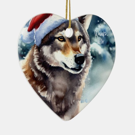 Décoration En Céramique Beau loup en neige (Droite)