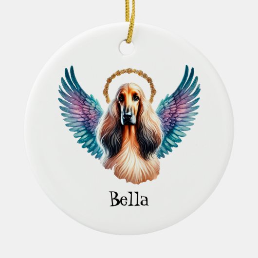 Décoration En Céramique Beau Mémorial Afghan Dog (Devant)