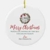 Décoration En Céramique Beau Noël blanc caniche chiot chien chien chapeau (Dos)