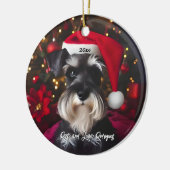 Décoration En Céramique Beau Schnauzer miniature avec Santa Hat (Gauche)