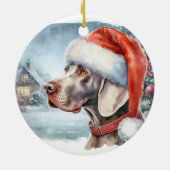 Décoration En Céramique Beau Weimaraner Chien hiver Noël (Dos)
