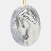 Décoration En Céramique Beauté personnalisée Cheval gris blanc Noël (Dos)