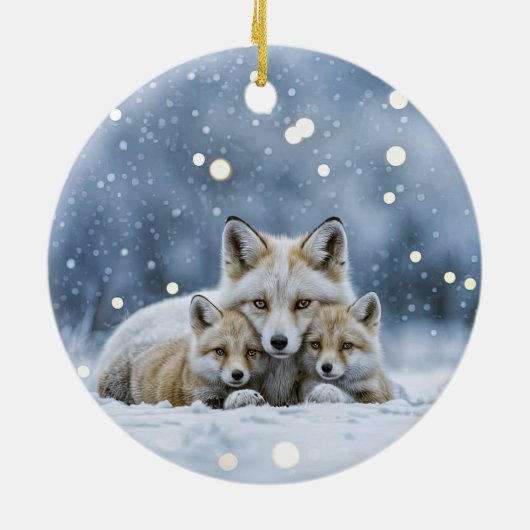 Décoration En Céramique Beautiful Foxes in Snow Christmas (Dos)