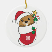 Décoration En Céramique Beaver Noël Neige Hiver Animaux Castor (Devant)