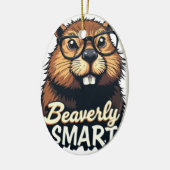 Décoration En Céramique Beaverly Smart - Drôle Castor avec lunettes Graphi (Gauche)