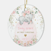 Décoration En Céramique Bébé 1er Noël Dreamy Blush Elephant (Gauche)