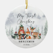 Décoration En Céramique Bébé 1er Noël Snowy Winter Woodland (Devant)