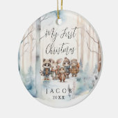 Décoration En Céramique Bébé 1er Noël Snowy Winter Woodland Cer (Gauche)