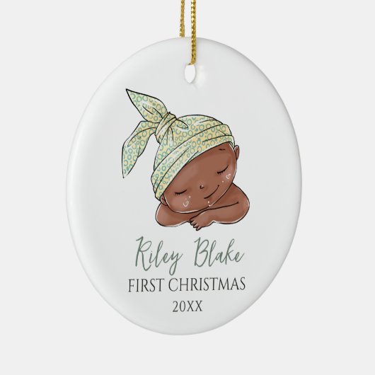 Décoration En Céramique Bébé afro-américain sur mesure (Droite)