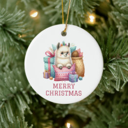 Décoration En Céramique Bébé Alpaca Noël Mignon